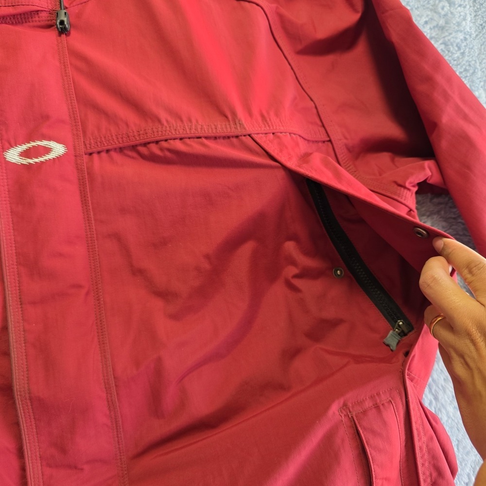 Oakley Jacket Men's XL Vintage Software Burgundy Waterproof Windbreaker Ski Y2K - Picture 7 of 16